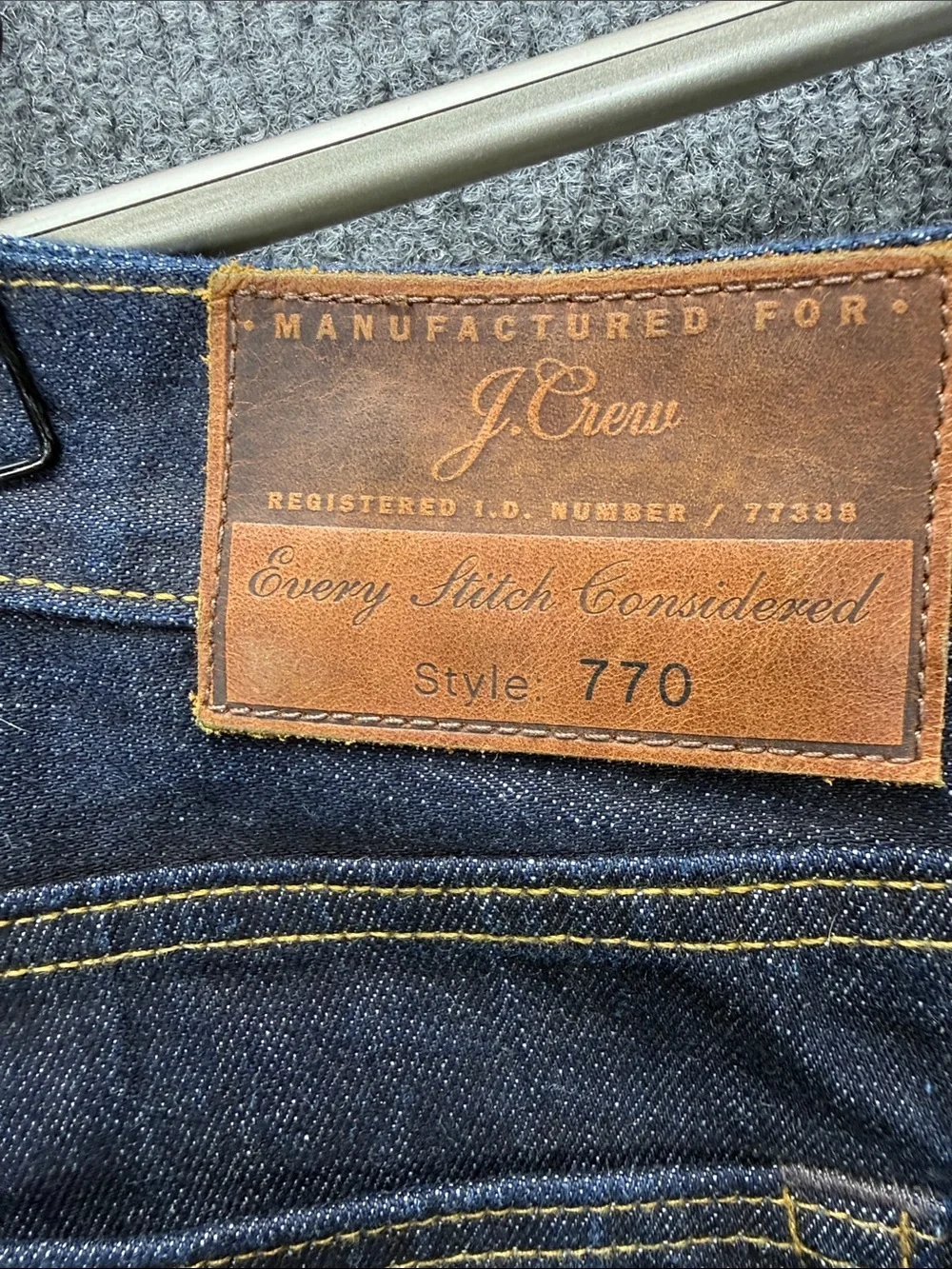 J. Crew 770 Straight Jeans - Dark Blue Size W33 L34